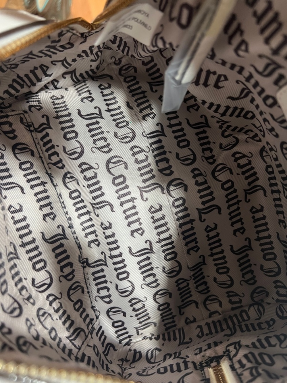 JUICY COUTURE Monogram/Gold White Satchel Bag With Bonus Mini Bag NWT - Picture 13 of 14